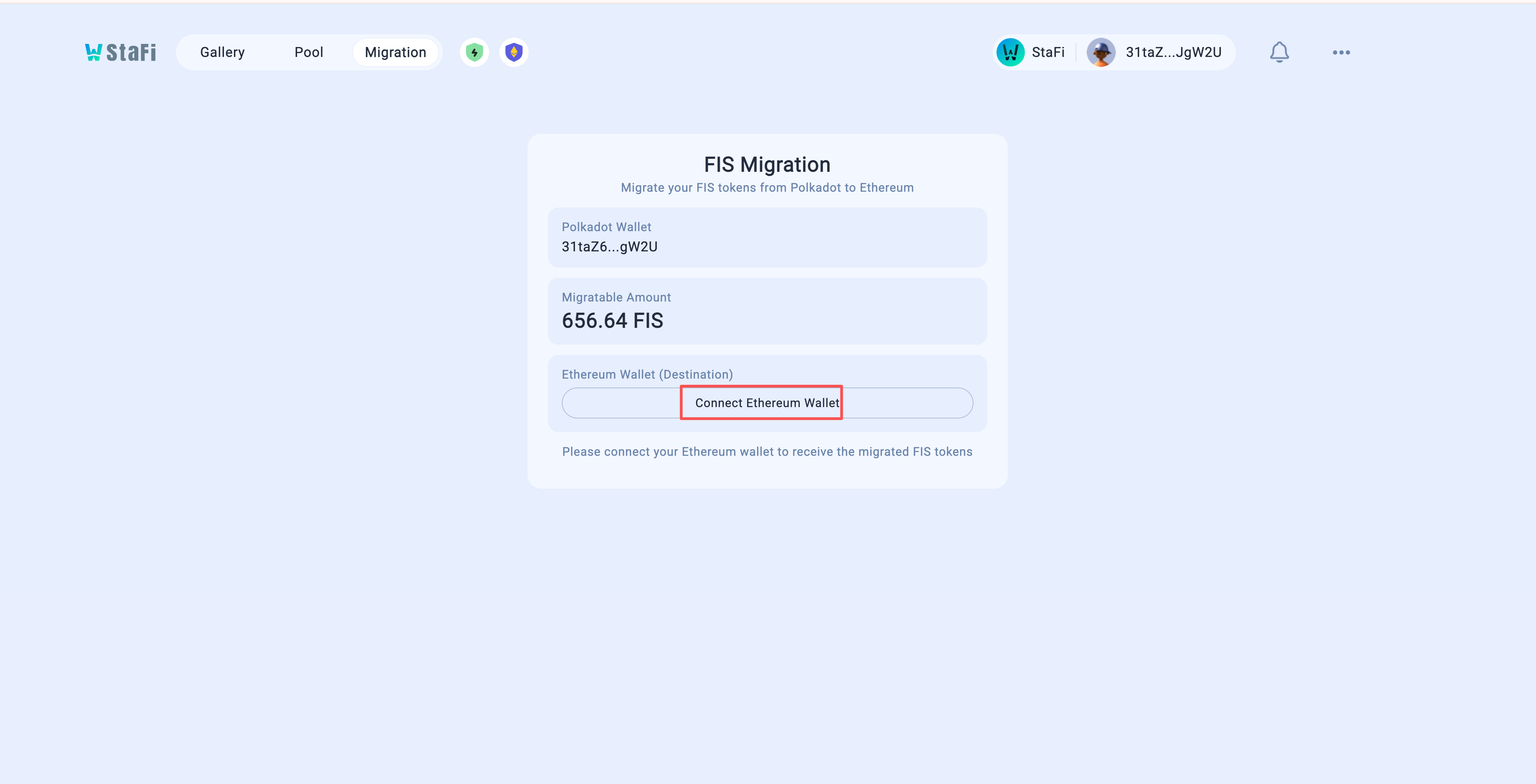 Connect Ethereum wallet